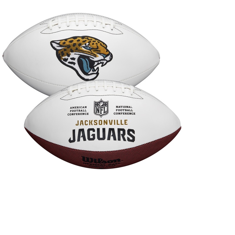 Jacksonville Jaguars Full Size Official NFL Autograph Signature Series White Panel Football by Wilson