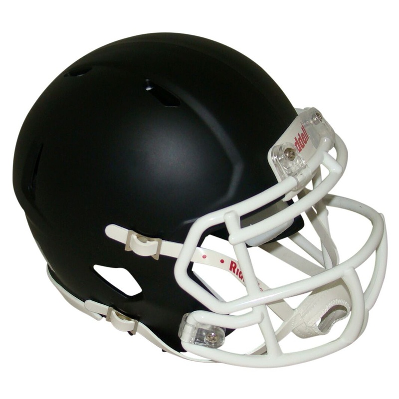 Matte Black with White Mask Blank Riddell Revolution SPEED Mini Football Helmet