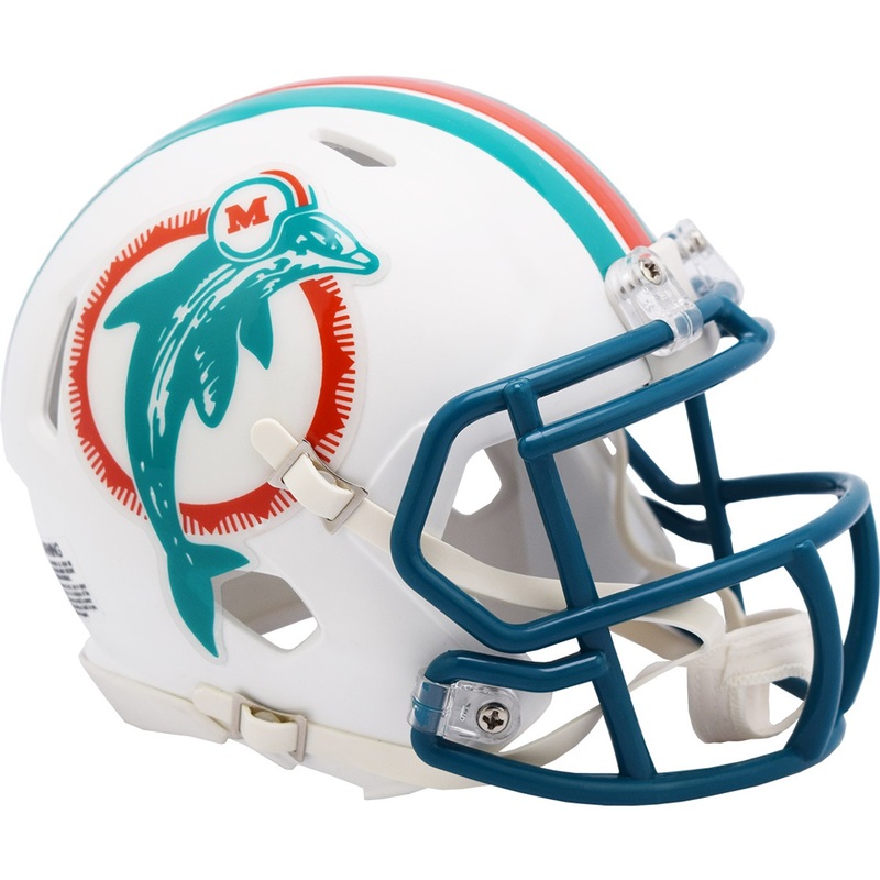 Miami Dolphins 1980 to 1996 Throwback Revolution Speed Mini Football Helmet