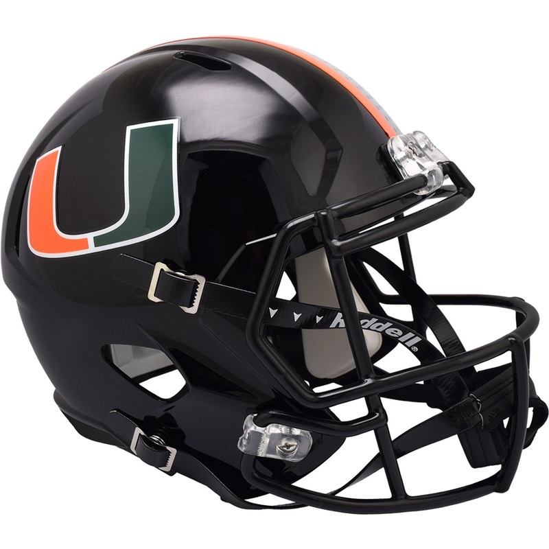 Miami Hurricanes 2024 Black SPEED Riddell Full Size Replica Football Helmet