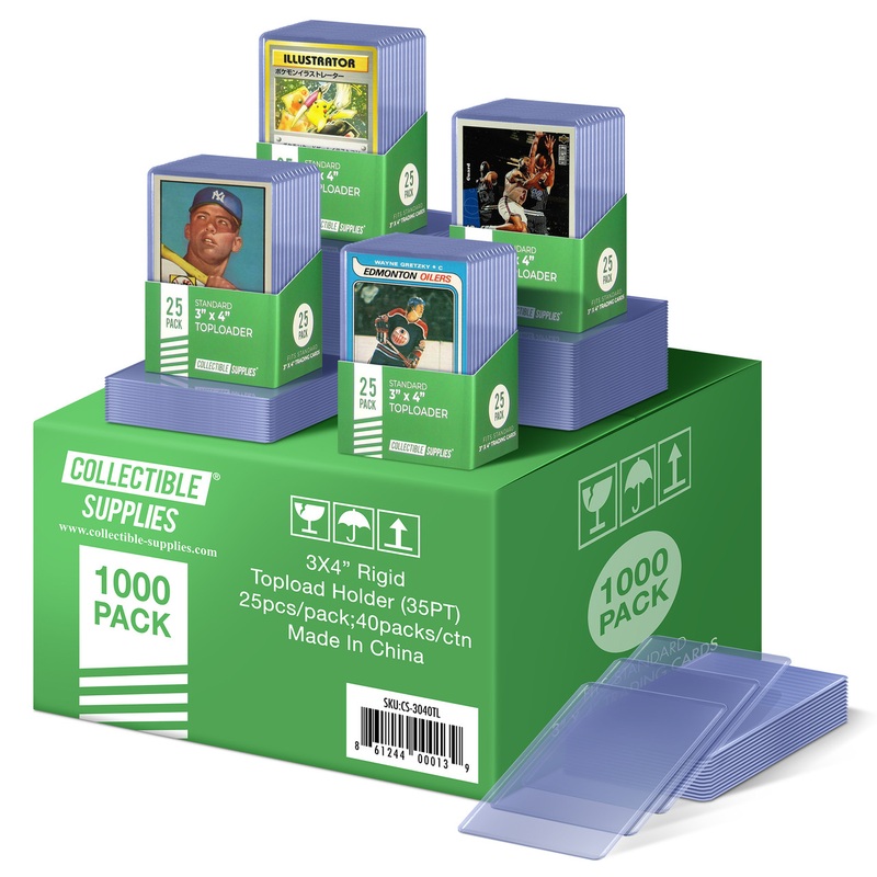 1000 Top-Loaders – Standard Dimensions 3″ x 4″
