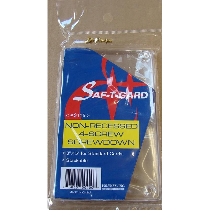 4-screw NON-RECESSED (FLAT) HOBBY CARD HOLDERS (Box of 50)