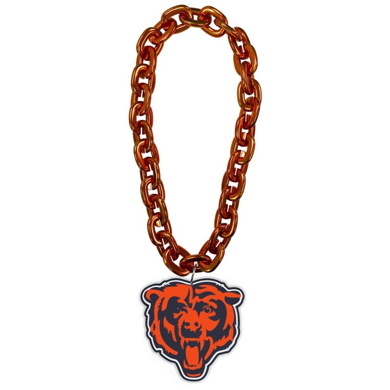 Chicago Bears Bear Head NFL Touchdown Fan Chain 10 Inch 3D Foam Necklace