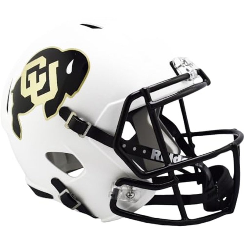 Colorado Buffaloes Matte White Riddell Speed Replica Full Size Football Helmet – New in Riddell Box