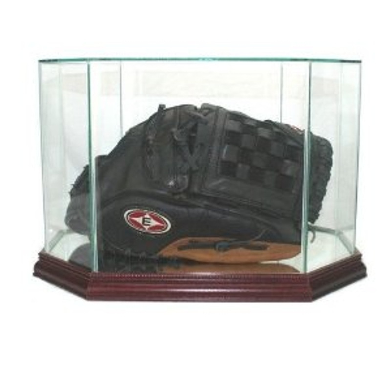 Deluxe Real Glass Baseball Glove Octagon Display Case