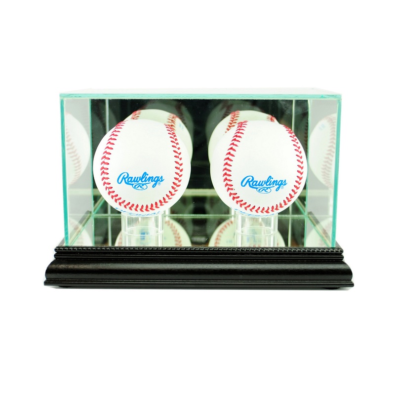 Deluxe Real Glass Double Baseball Display Case