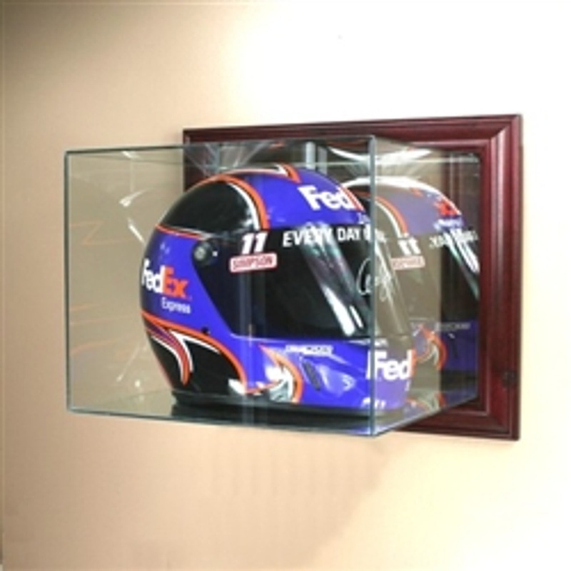 Deluxe Real Glass Wall Mounted Racing Helmet Display Case