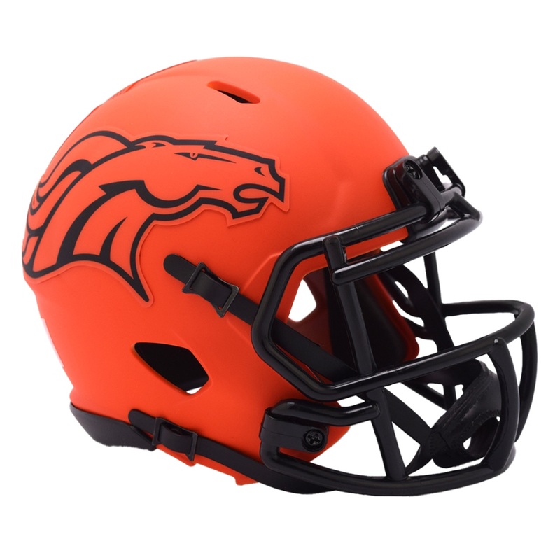 Denver Broncos Alternate RAVE Revolution Speed Mini Football Helmet – New in Riddell Box