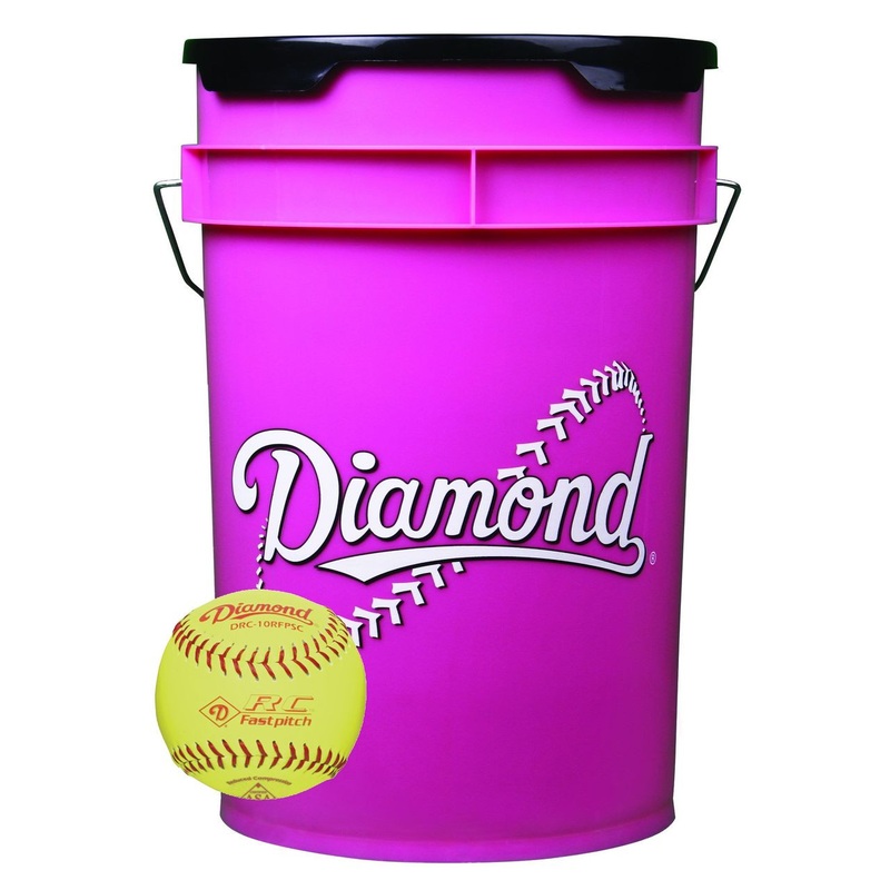 Diamond 18 Softballs Bucket Combo with 10-inch Softballs (includes 18 DRC-10RFPSC Softballs)
