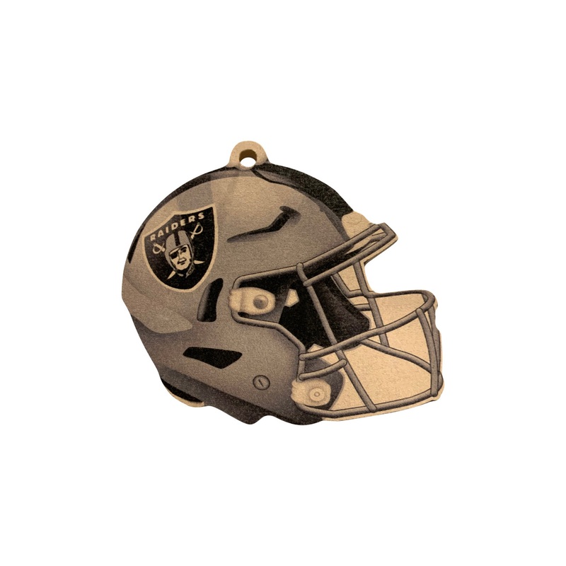 Las Vegas Raiders NFL Wood Football Helmet Christmas Tree Ornament