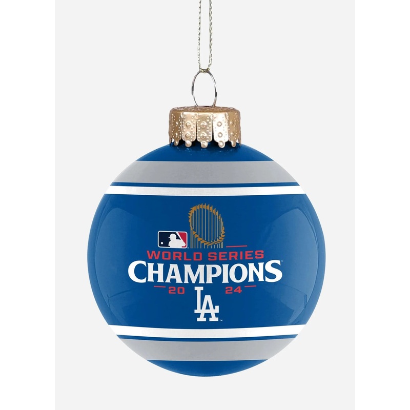 Los Angeles Dodgers 2024 MLB World Series Champions Glass Ball Christmas Tree Ornament