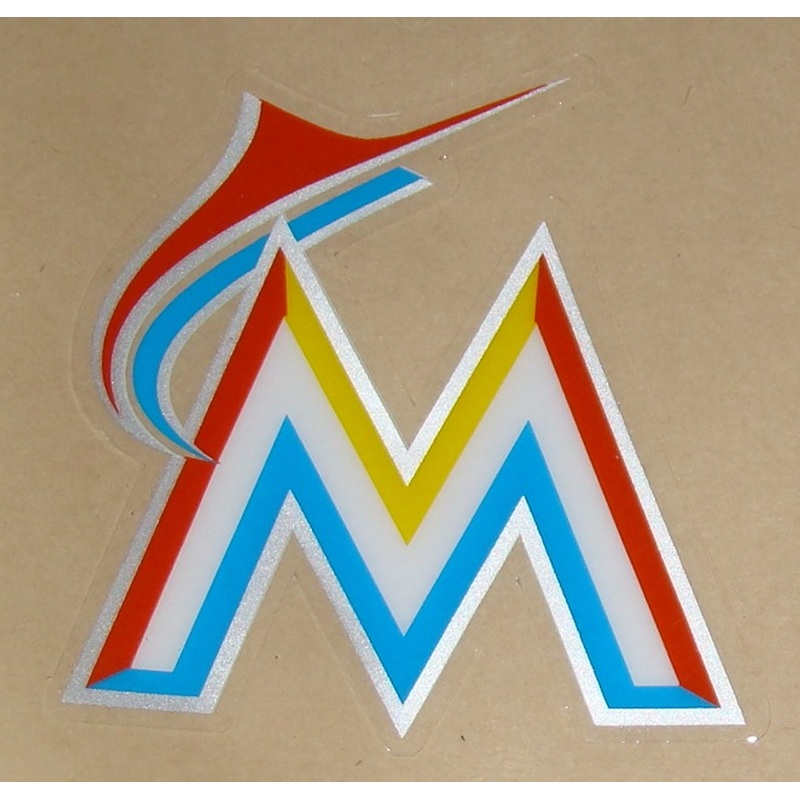 MIAMI MARLINS NEW LOGO FULL SIZE HELMET 3M STICKER DECAL