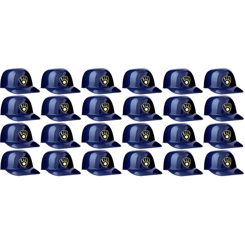 Milwaukee Brewers MLB 8oz Snack Size / Ice Cream Mini Baseball Helmets – Quantity 24