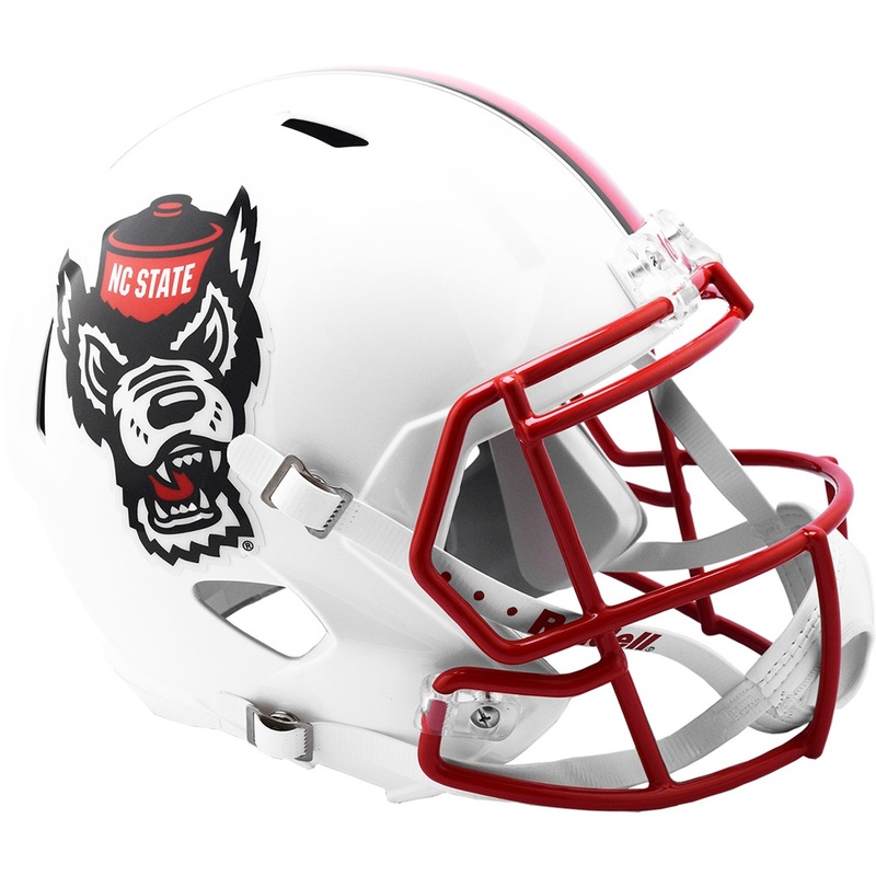 North Carolina NC State Wolfpack White Tuffy NCAA SPEED Riddell Full Size Replica Football Helmet