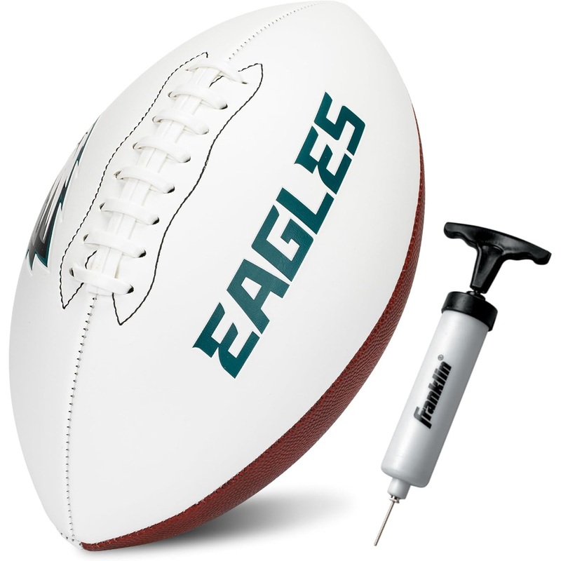 Philadelphia Eagles Official Size White Panel NFL Autograph Souvenir Football for Autographs & Signatures
