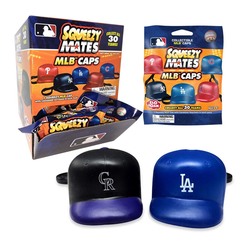 SqueezyMates Gravity Feed MLB Baseball Caps Mystery Box (24 packs)