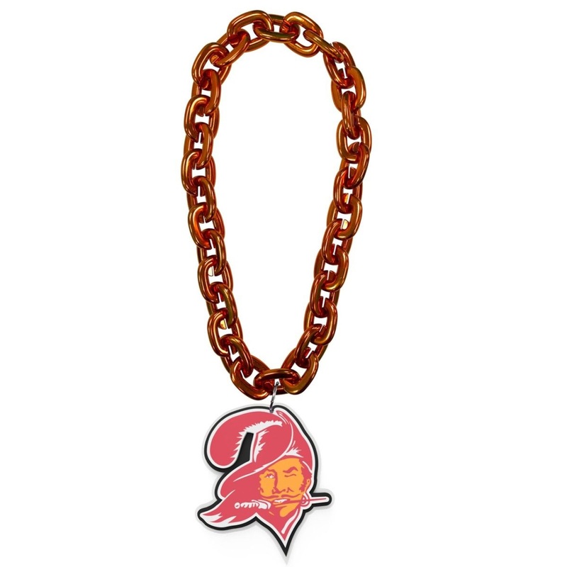 Tampa Bay Buccaneers Throwback Pirate NFL Touchdown Fan Chain 10 Inch 3D Foam Necklace