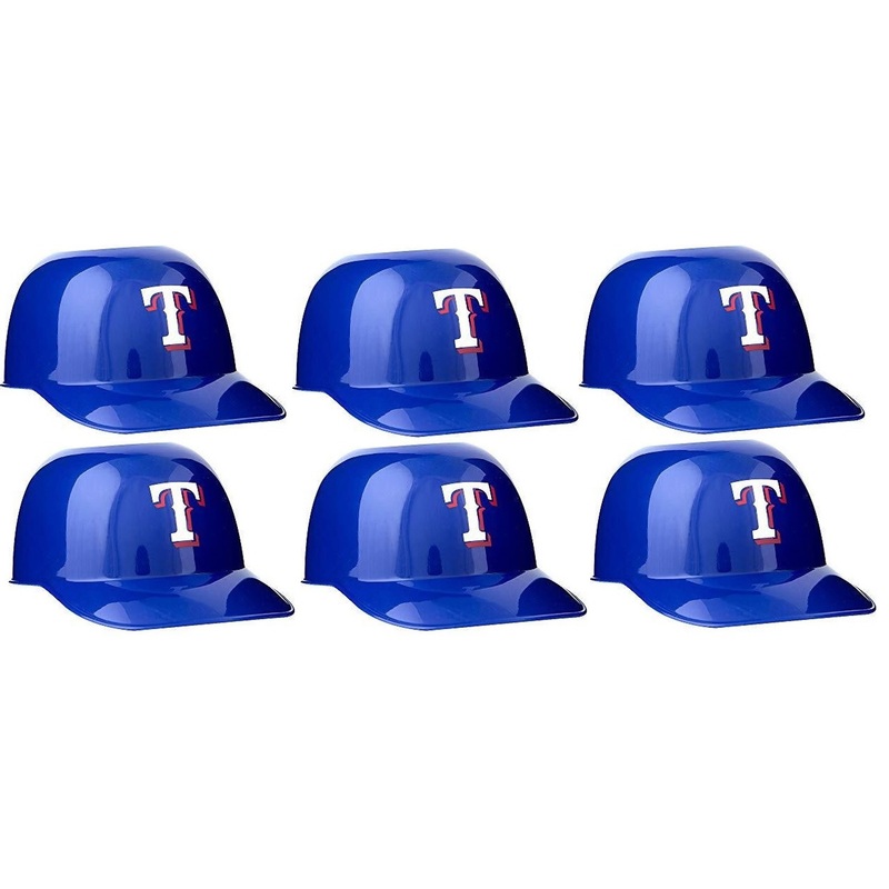 Texas Rangers MLB 8oz Snack Size / Ice Cream Mini Baseball Helmets – Quantity 6