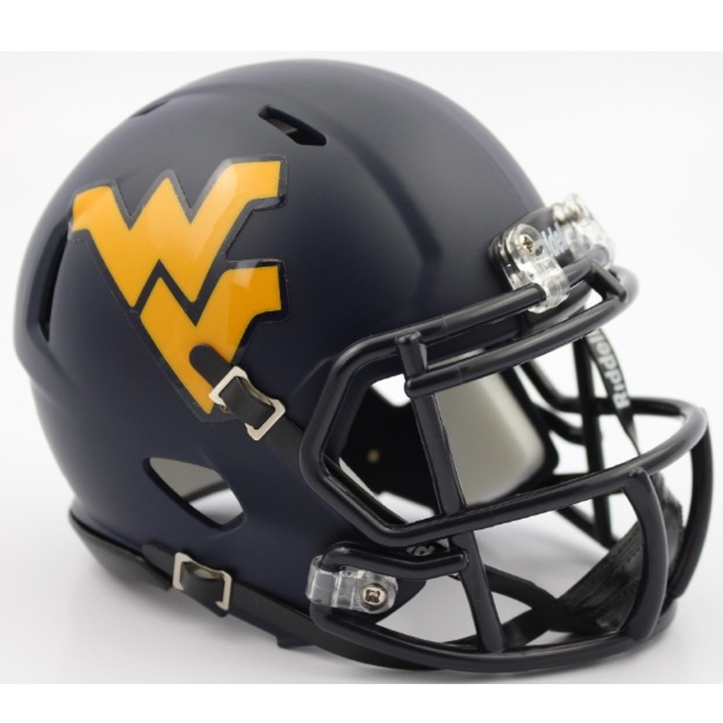 West Virginia Mountaineers 2016 Satin Navy Revolution SPEED Mini Helmet
