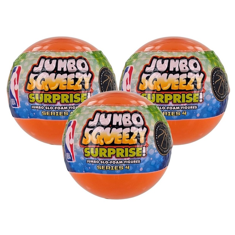 3 Pack – NBA Basketball Jumbo SqueezyMates Capsules – Series 4 For 2025