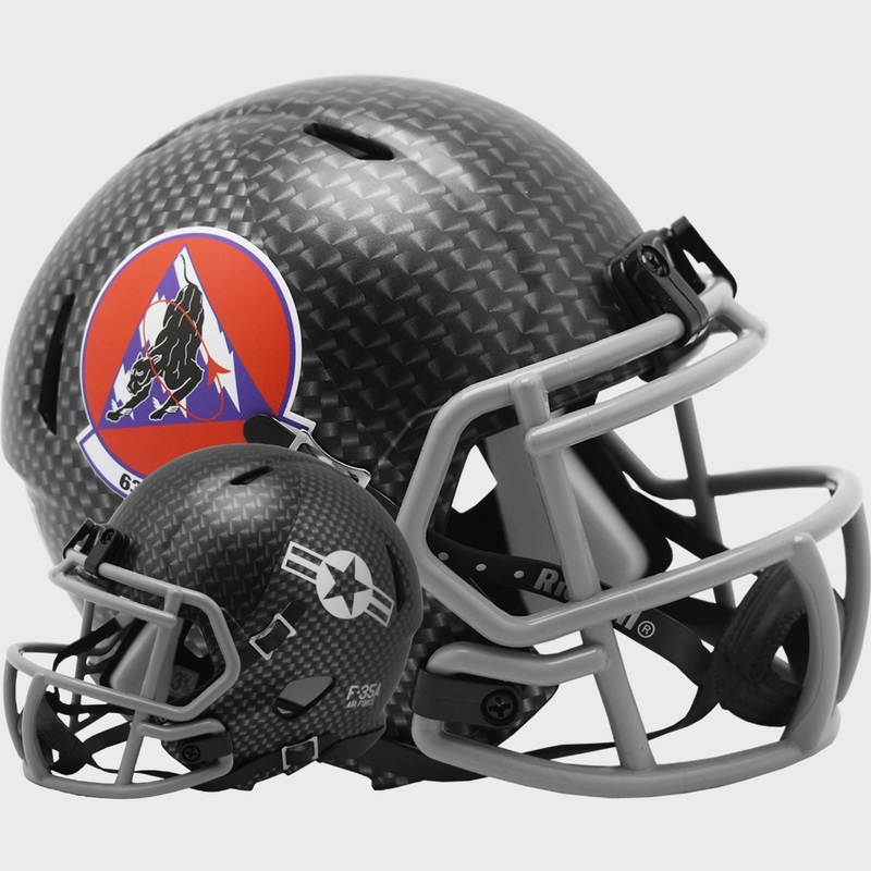 Air Force Falcons NCAA 63rd Fighter Squadron Revolution Speed Mini Football Helmet