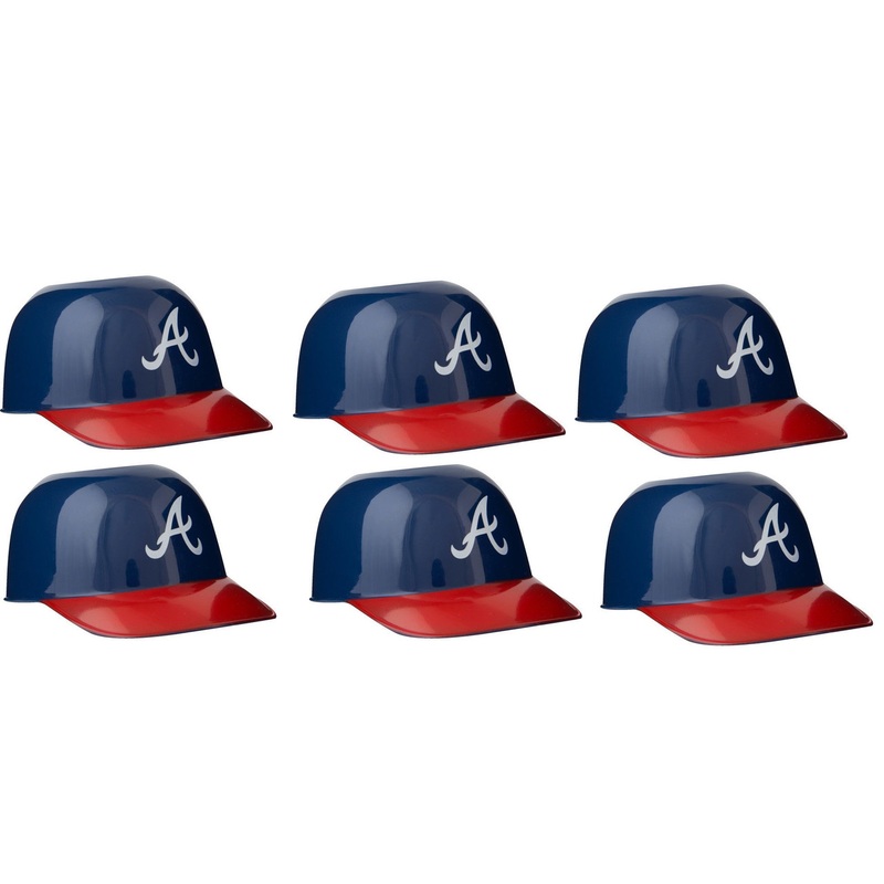Atlanta Braves MLB 8oz Snack Size / Ice Cream Mini Baseball Helmets – Quantity 6