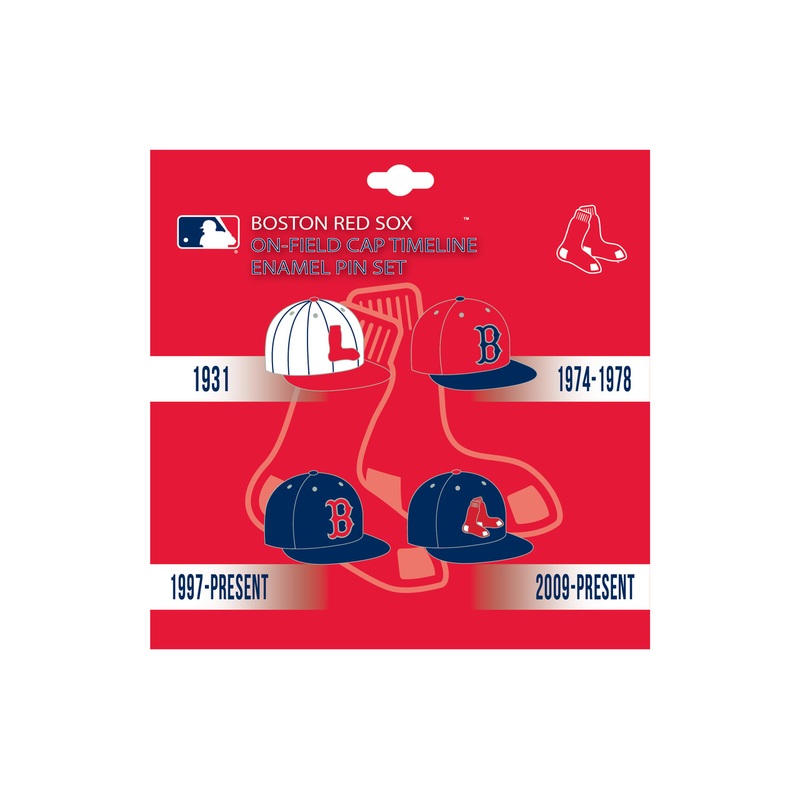 Boston Red Sox MLB On-Field Cap Timeline Enamel Lapel Pin Set