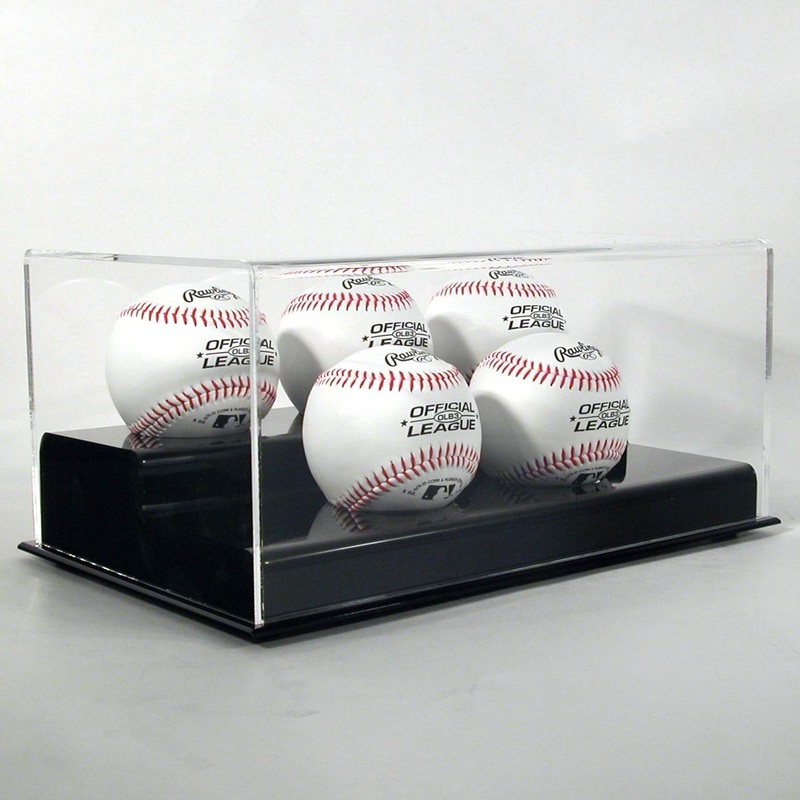 DELUXE ACRYLIC FIVE BASEBALL DISPLAY CASE