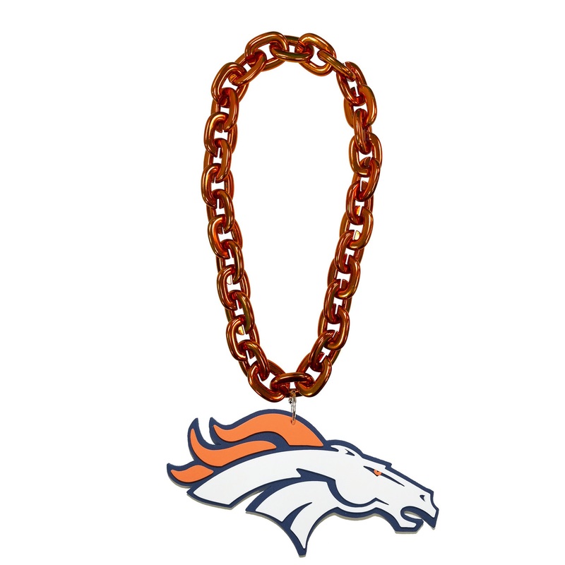 Denver Broncos NFL Touchdown Fan Chain 10 Inch 3D Foam Necklace