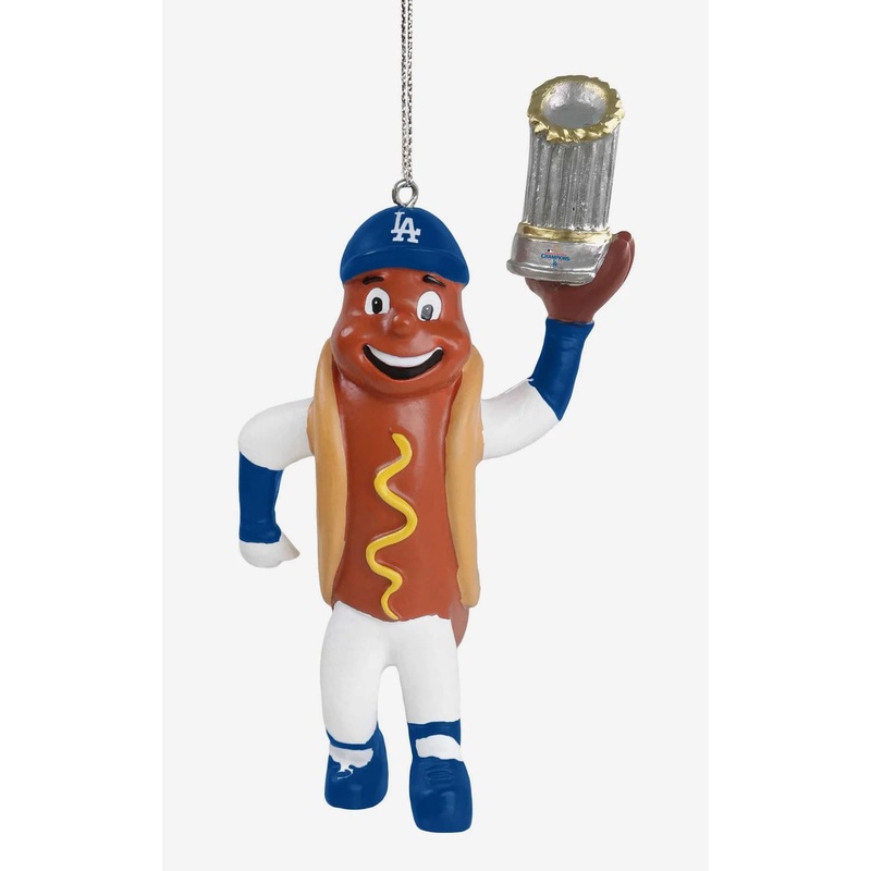 Dodger Dog Los Angeles Dodgers 2024 World Series Champions Mascot Christmas Tree Ornament
