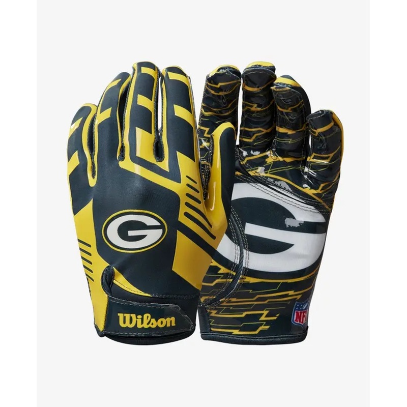 Green Bay Packers NFL Stretch Fit Receiver Football Gloves