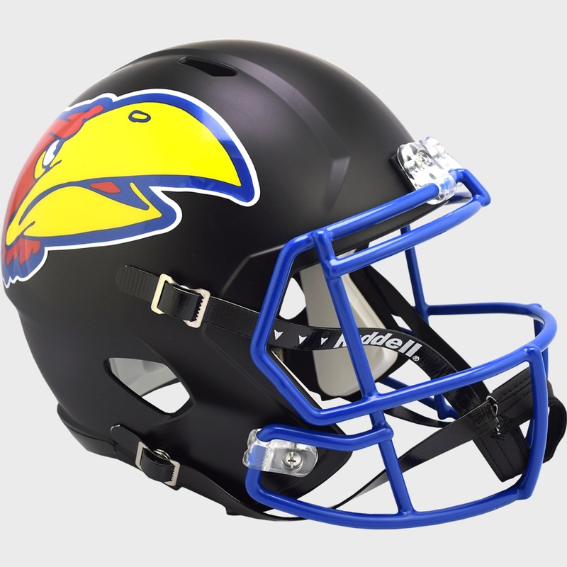 Kansas Jayhawks Black NCAA SPEED Riddell Full Size Replica Football Helmet