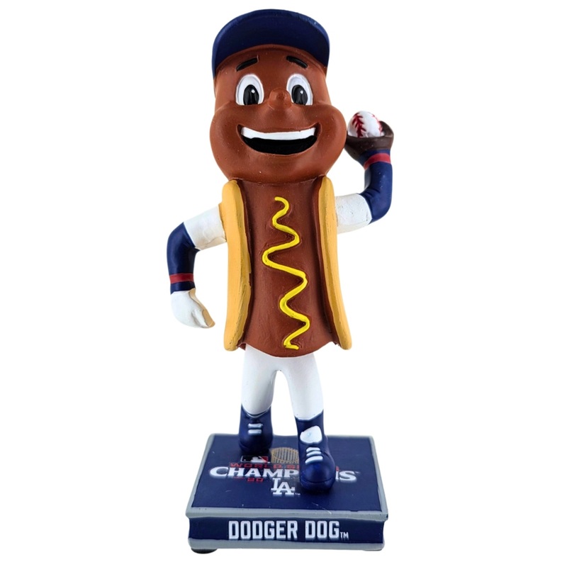 Los Angeles Dodgers Dodger Dog Mascot 2024 World Series Champions Mini Bighead 4.5″ Bobblehead Bobble Head Doll