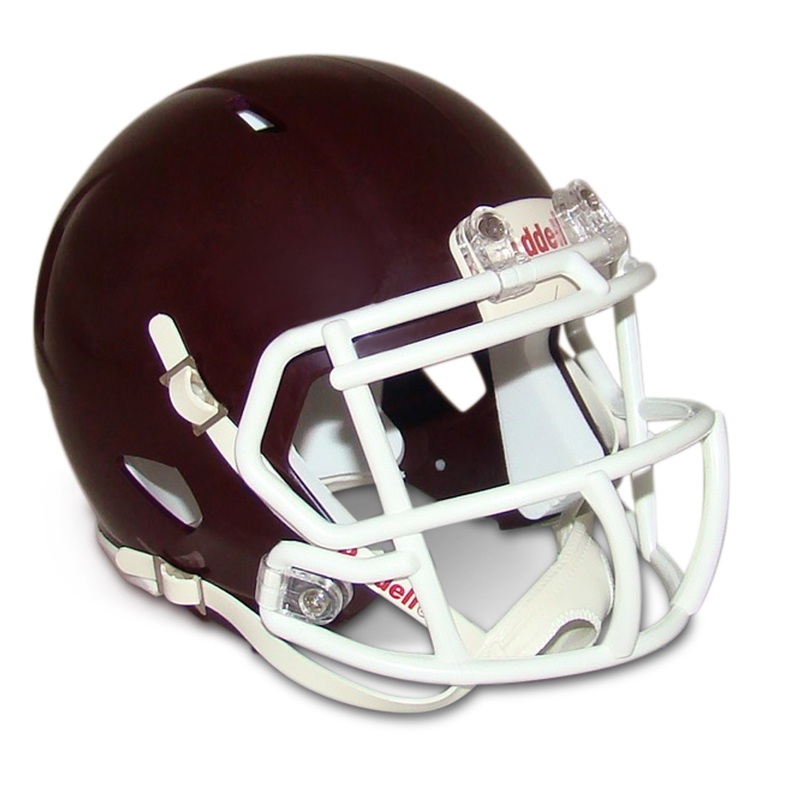 Maroon with White Mask Blank Riddell Revolution SPEED Mini Football Helmet