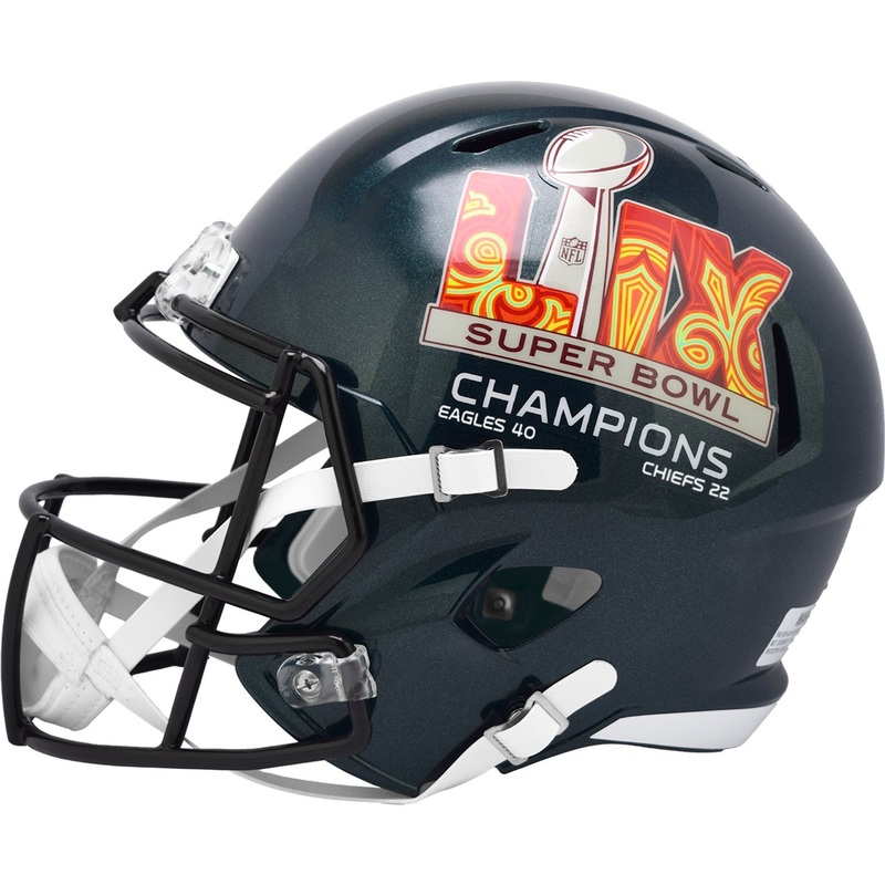 Philadelphia Eagles Super Bowl 59 LIX Champions Speed Replica Full Size Football Helmet