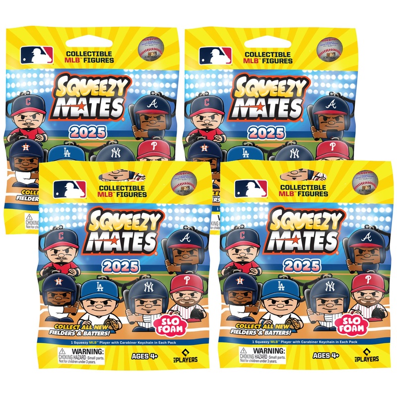 SqueezyMates MLB Gravity Feed Figurines 4 Pack 2025 SERIES 7 Baseball
