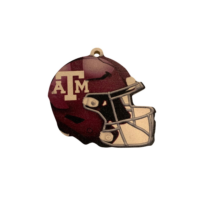 Texas A&M Aggies Wood Football Helmet Christmas Tree Ornament