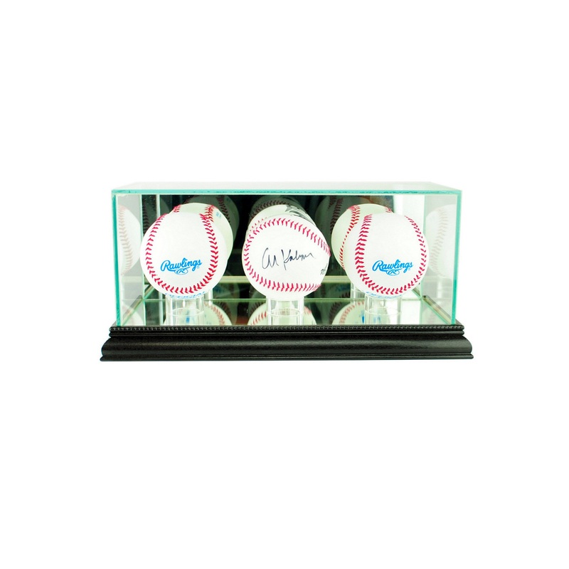 Deluxe Real Glass Triple Baseball Display Case