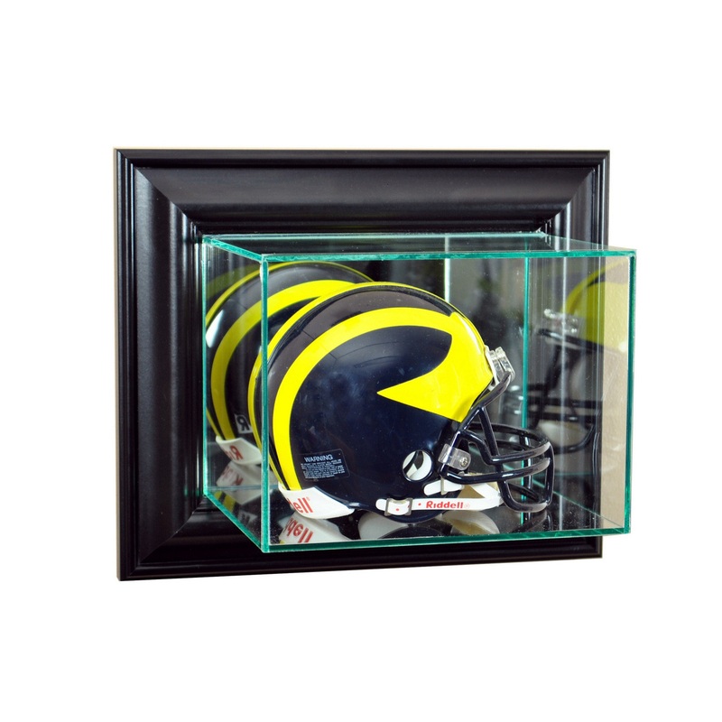 Deluxe Real Glass Wall Mounted Football Mini Helmet Display Case
