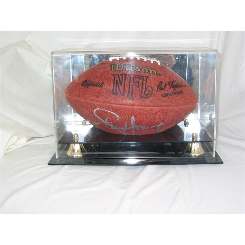 Deluxe UV Protected Full Size Football Display Case Holder with Mirror Back