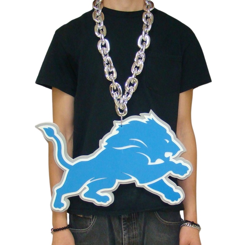 Detroit Lions BIG LOGO 3D Fan Chain Foam Necklace