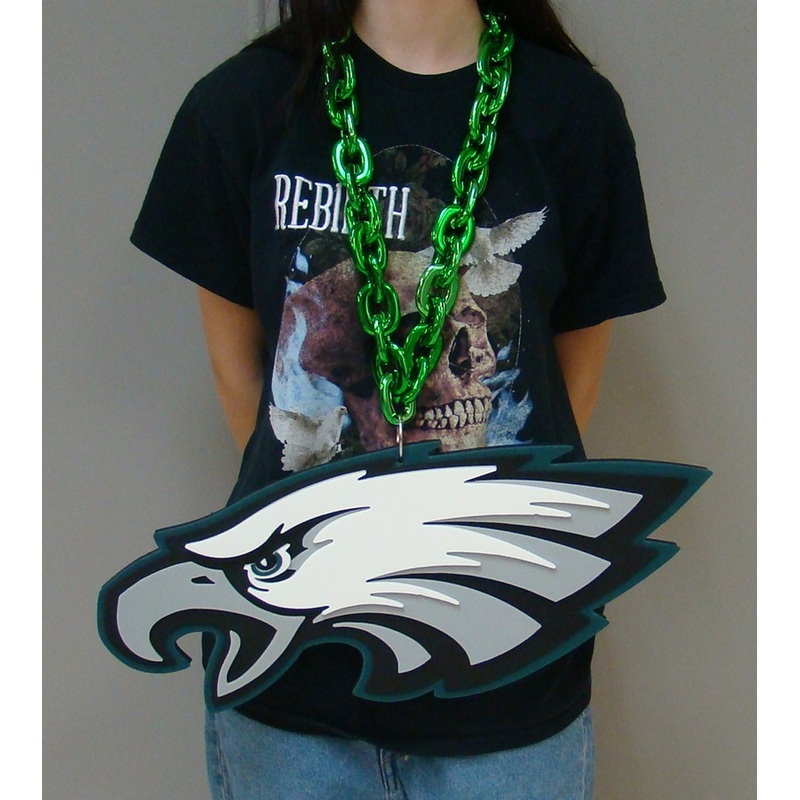 Philadelphia Eagles Eagle Head BIG LOGO 3D Fan Chain Foam Necklace