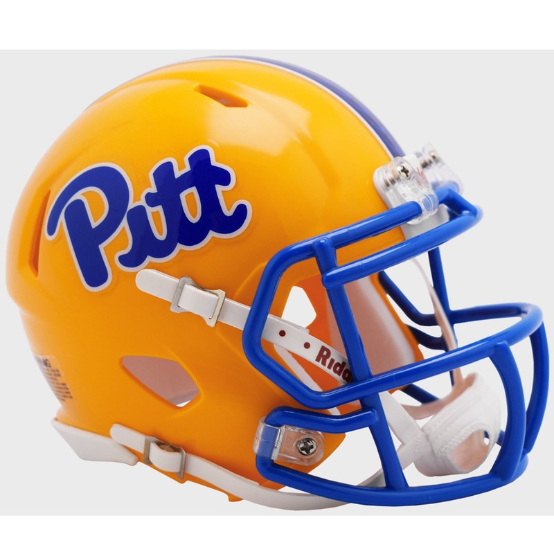 Pittsburgh Panthers (Pitt) Gold Revolution SPEED Mini Football Helmet