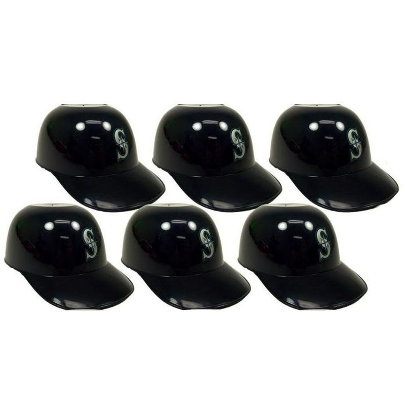 Seattle Mariners MLB 8oz Snack Size / Ice Cream Mini Baseball Helmets – Quantity 6