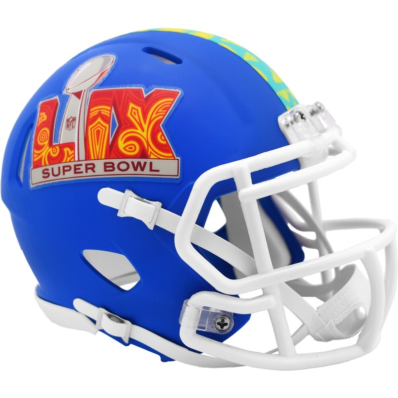 Super Bowl 59 LIX Riddell Flat Royal Blue Speed Mini Football Helmet – Caesars Superdome, New Orleans