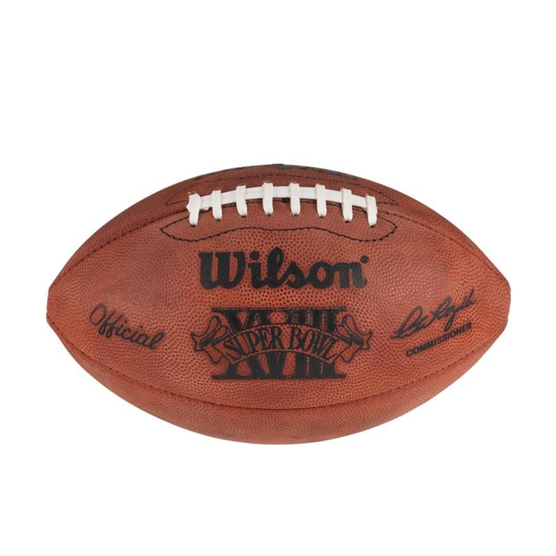 Super Bowl XVIII (Eighteen 18) Washington vs. Los Angeles Raiders Official Leather Authentic Game Football by Wilson