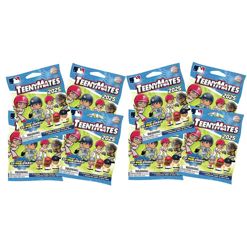 Teenymates 2025 MLB Series 12 Baseball Mini Figurines Mystery Blind Bags – 8 Packs