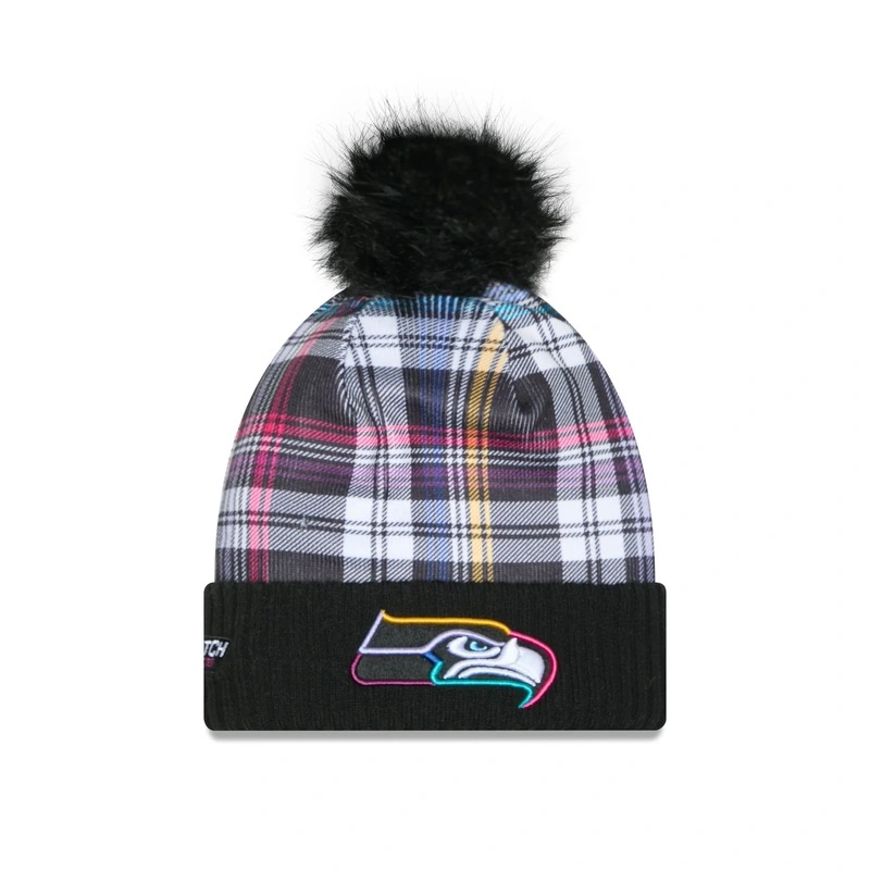 Seattle Seahawks 2024 Crucial Catch Womens Pom Knit Hat