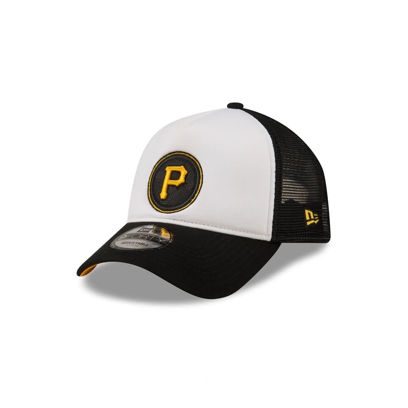 Pittsburgh Pirates White Crown 9FORTY A-Frame Trucker Hat
