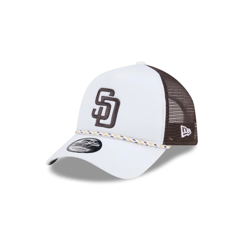 San Diego Padres Court Sport 9FORTY A-Frame Trucker Hat